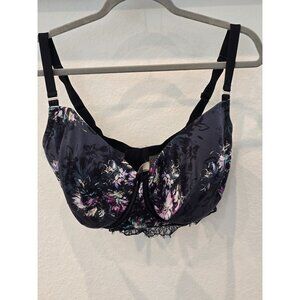 Cacique 40H Floral Lace Underwire Bra With Adjustable Straps